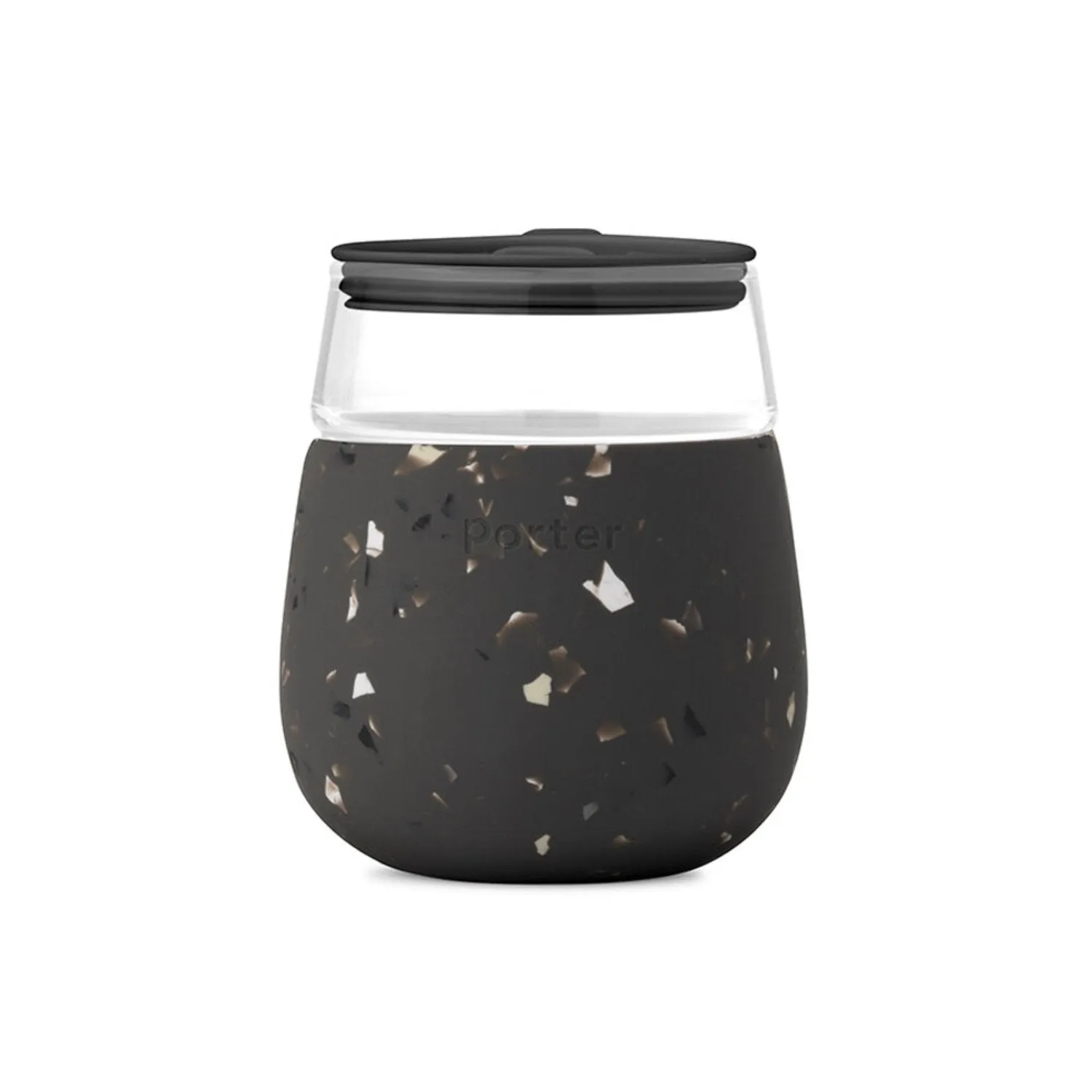 porter | glass tumbler | terrazzo charcoal - LC