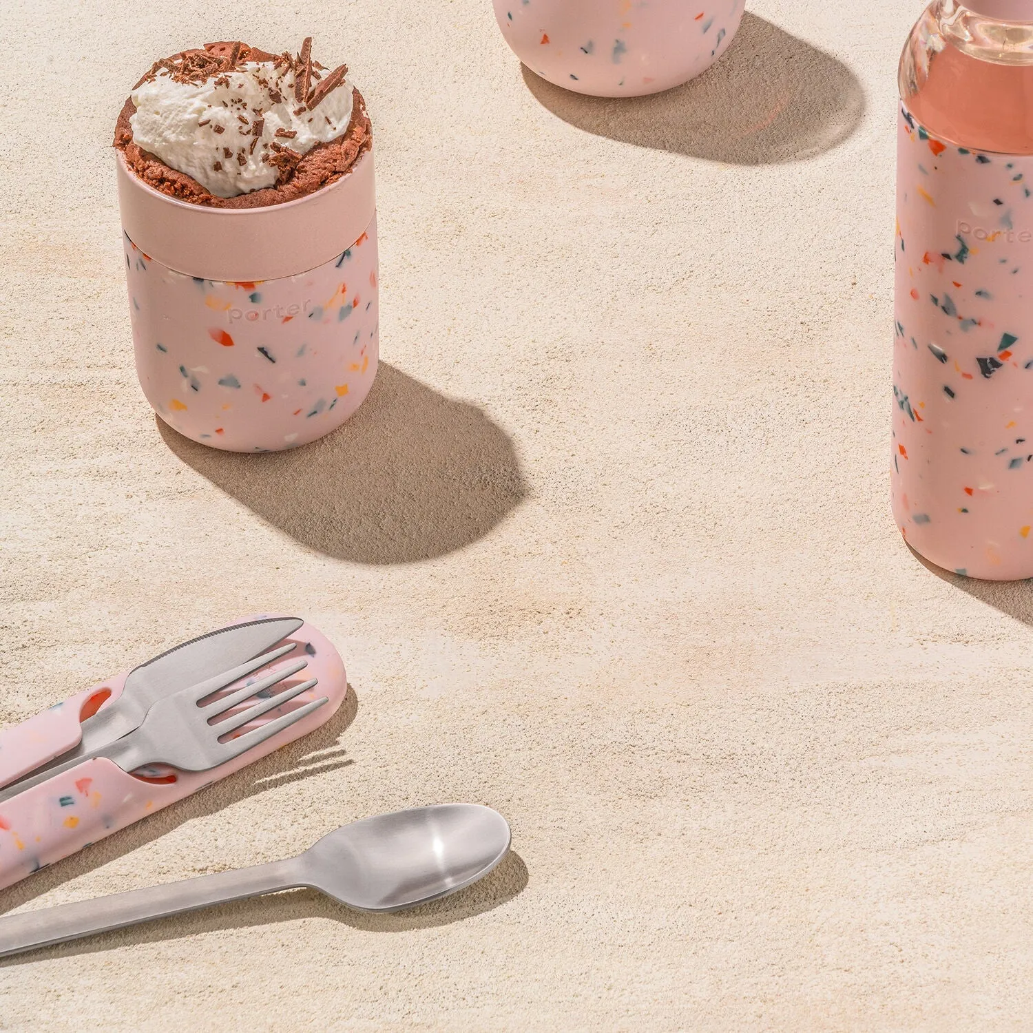 porter | stainless steel utensil set | terrazzo blush - LC