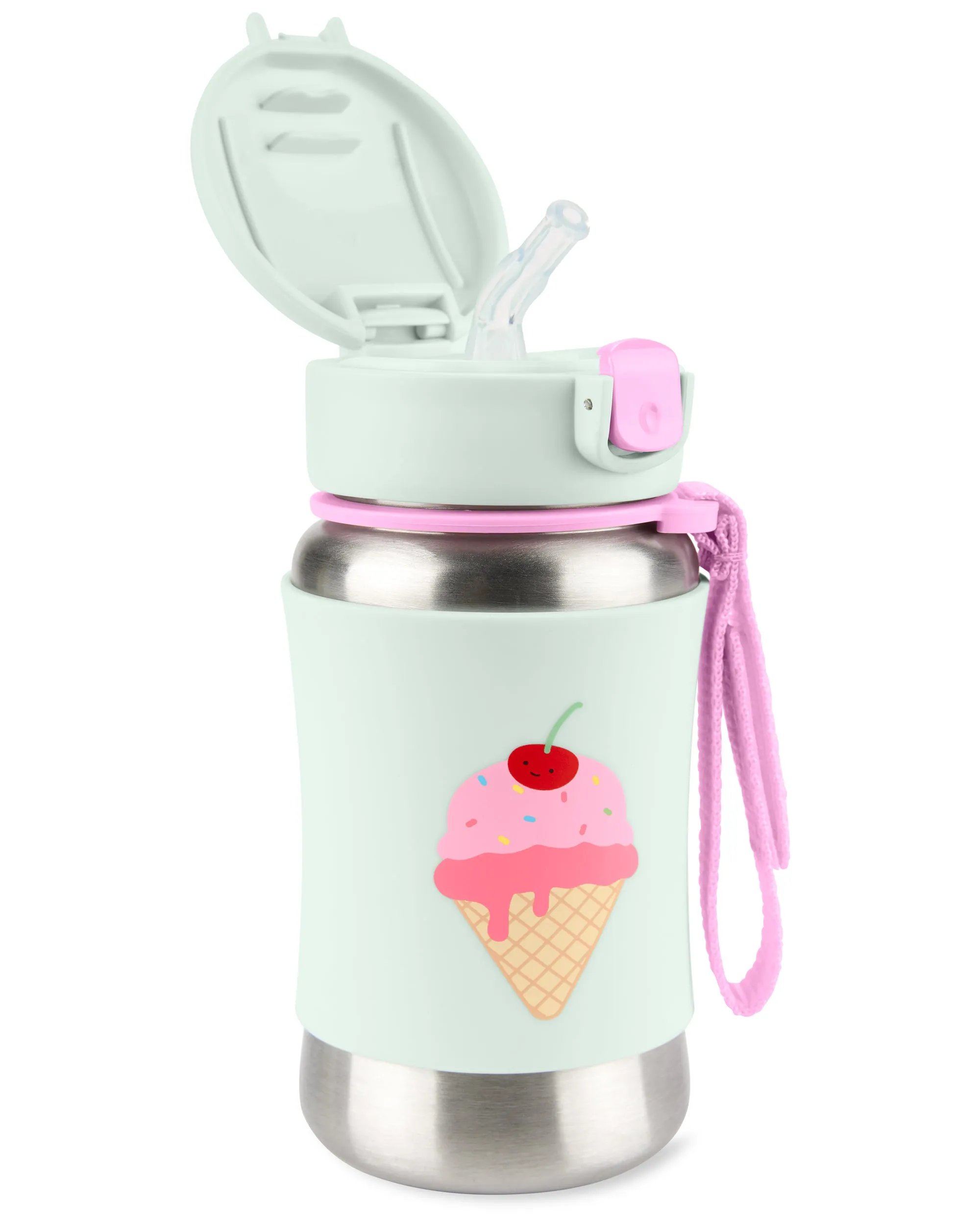 Skip Hop Spark Style Stainless Steel Straw Bottle - Ice Cream