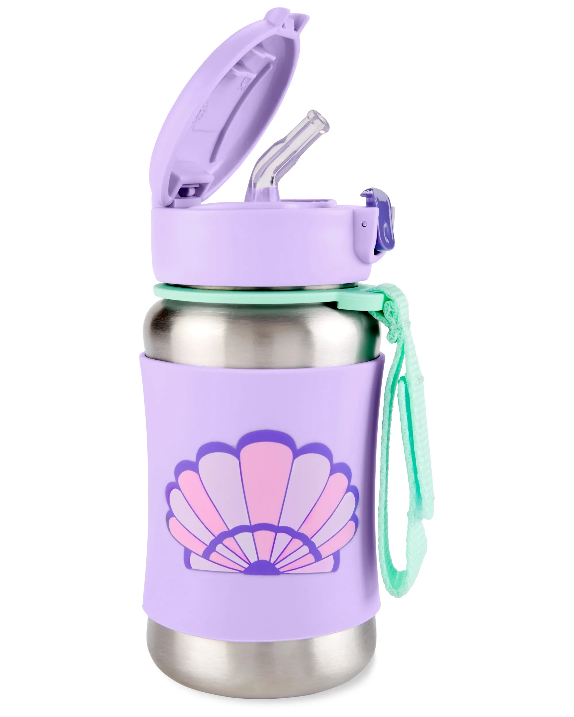 Skip Hop Spark Style Stainless Steel Straw Bottle - Seashell