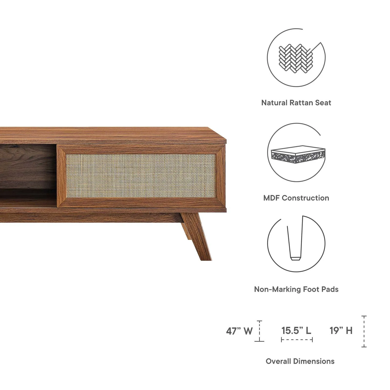 Soma 47" TV Stand Walnut EEI-6039-WAL