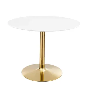 Verne 40" Dining Table Gold White EEI-4748-GLD-WHI