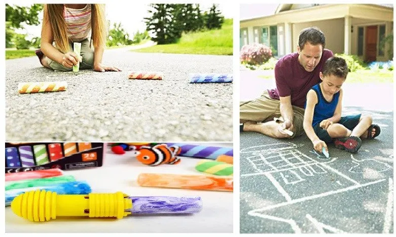 Washable Jumbo Sidewalk Chalk 24 Colours